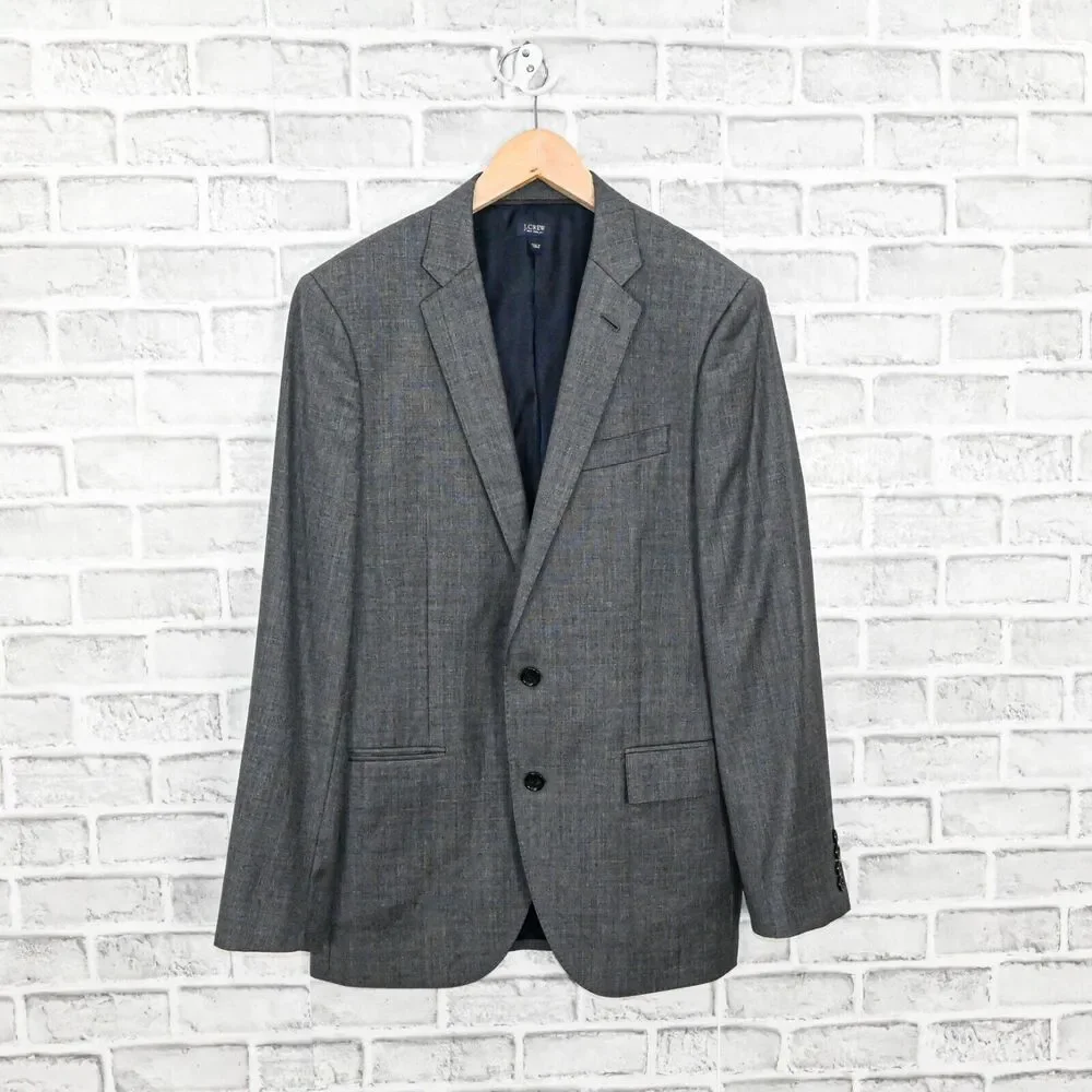 J.Crew Ludlow Blazer Jacket Gray tollegno 1900 Italian Worsted wool 38R